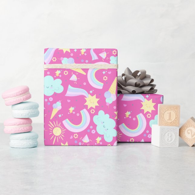 Papel De Presente Birthday Wrapping Paper. (Chá de bebê)