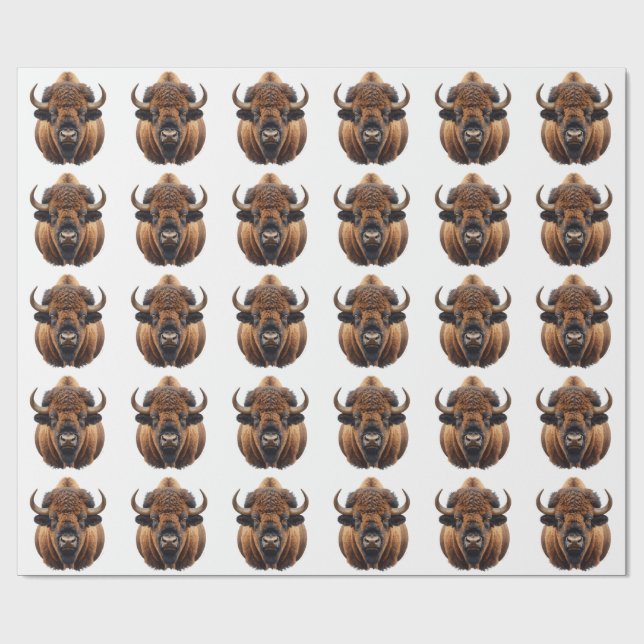 Papel De Presente Bisão / Búfalo (Aberto)