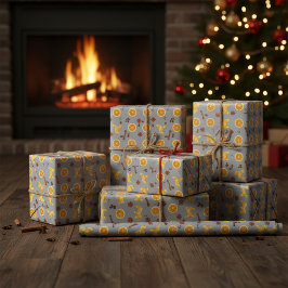 Papel De Presente Biscoito de Gengibre Escandinavo e Citrino de Nata