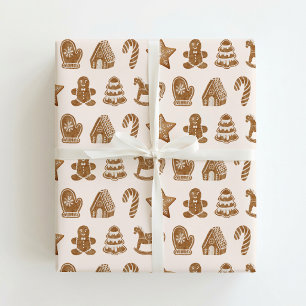 Papel De Presente Biscoito de gengibre sobre o fundo rosa.