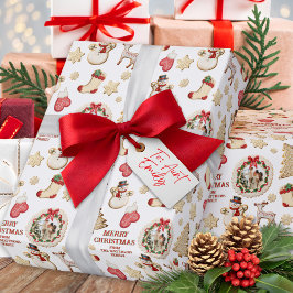 Papel De Presente Biscoito de Natal com Foto Personalizada e Nome