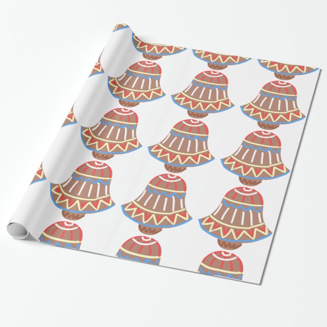 Papel De Presente Biscoito de Natal Vermelho, Branco e Azul das Fest (Desenrolado)