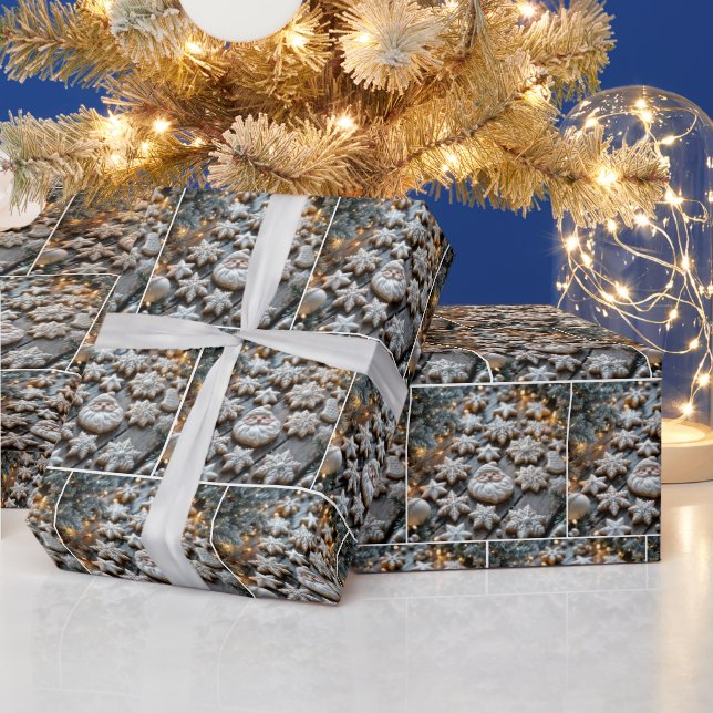 Papel De Presente Biscoitos de Açúcar de Natal em Casa de Fazenda  (Feriados)