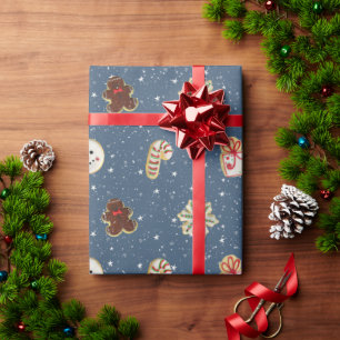 Papel De Presente Biscoitos de Açúcar de Natal em Estrelas