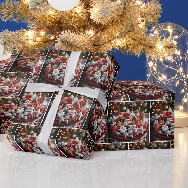 Papel De Presente Biscoitos de Açúcar de Natal Festivo (Feriados)