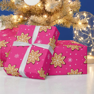 Papel De Presente Biscoitos de Gengibre de Natal Modernos  