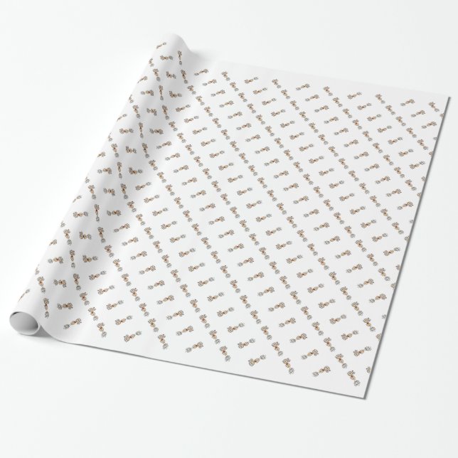 Papel De Presente Biscoitos de Gengibre e Presentes (Desenrolado)