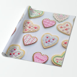 Papel De Presente Biscoitos do dia de os namorados