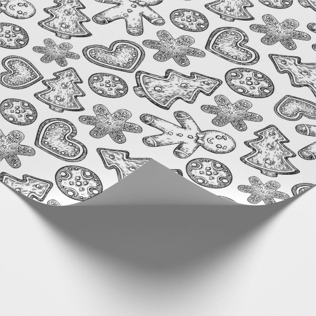 Papel De Presente Biscoitos do Natal do homem de pão-de-espécie (Ponta)