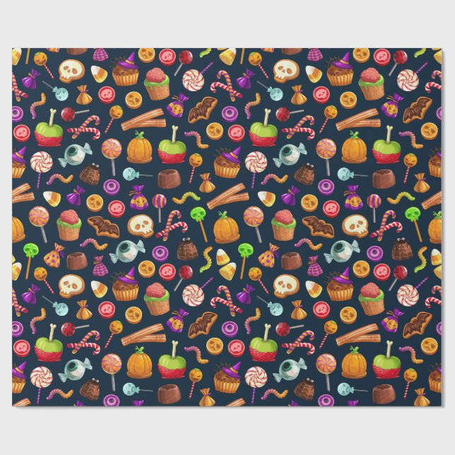 Papel De Presente Biscoitos e Doces de Halloween (Aberto)