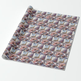 Papel De Presente Biscoitos em Forma de Coração em uma Manta Xadrez