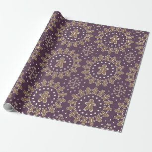 Papel De Presente Biscoitos, Estrelas e Canas Doces