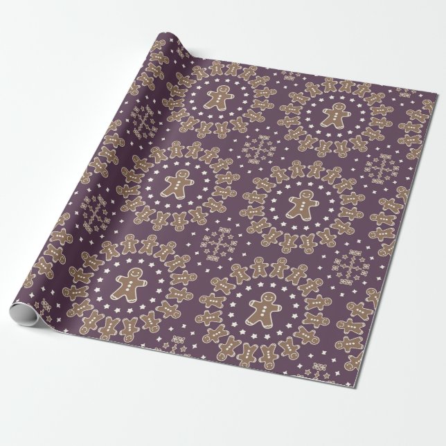 Papel De Presente Biscoitos, Estrelas e Canas Doces (Desenrolado)
