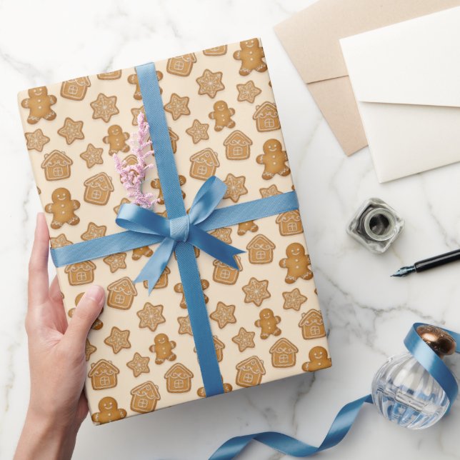 Papel De Presente Biscoitos Homens de Pão de Mel Aconchegantes  (Presentear)