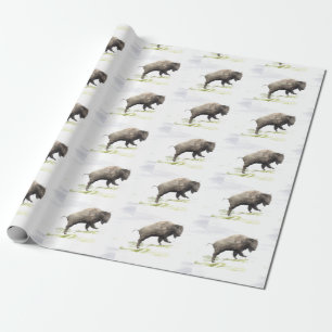 Papel De Presente Bisonte na tempestade do inverno