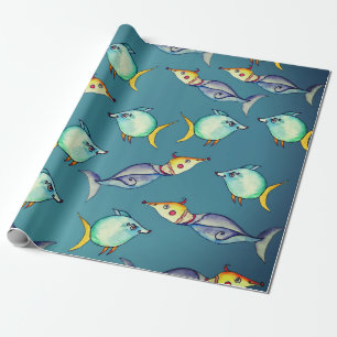 Papel De Presente Bizarre Fishes