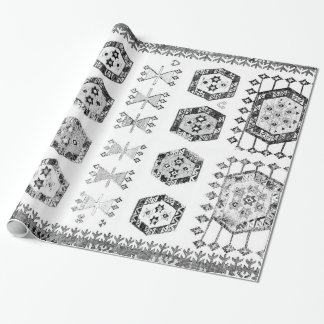 Papel De Presente Black and White Aztec Shape Pattern