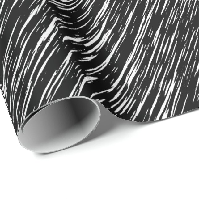 Papel De Presente Black and White Grunge Pattern (Ponta do rolo)