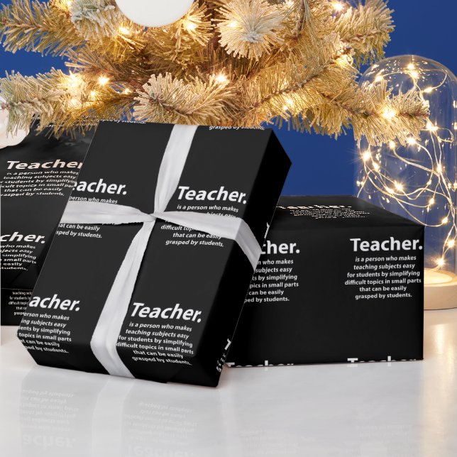Papel De Presente Black and White Teacher Appreciation Quote (Feriados)