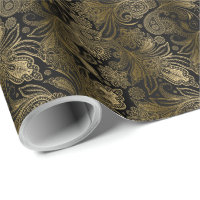 Black & Dourado Vintage Indien Ham Paisley