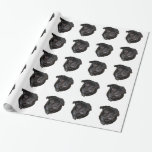 Papel De Presente Black Funny Pug<br><div class="desc">Black Funny Pug</div>