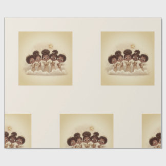 Papel De Presente Black Girl Angel Christmas Choir Wrapping Paper 2