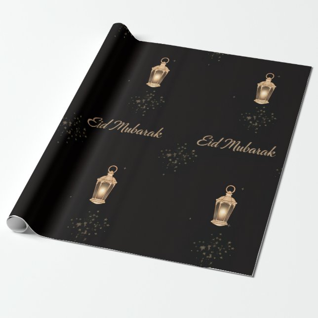 Papel De Presente Black/Gold Eid Wrapping Paper (Desenrolado)
