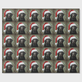 Papel De Presente Black lab christmas gift wrap