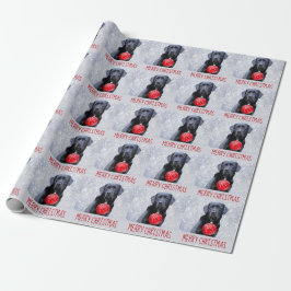 Papel De Presente Black Labrador Feliz Natal - Cão Cachorro Cachorro