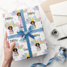 Papel De Presente Black Tan Cavalier King Charles Spaniel Aniversári