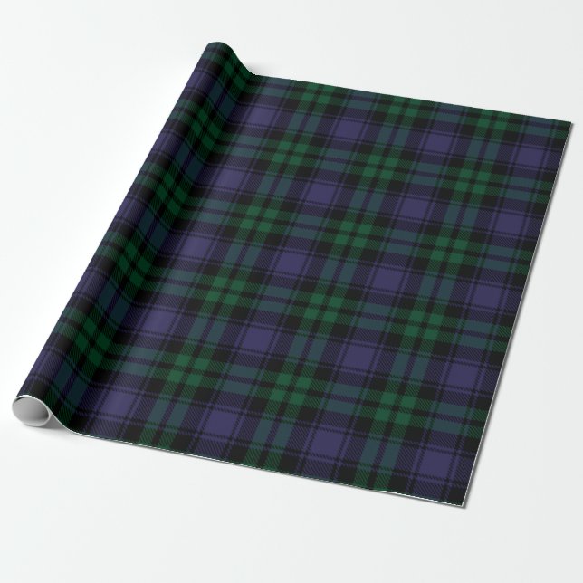 Papel De Presente Black Watch Tartan, Xadrez (Desenrolado)