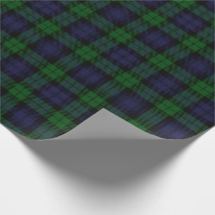 Papel De Presente Black Watch Tartan Xadrez Scottish Xadrez Patterno