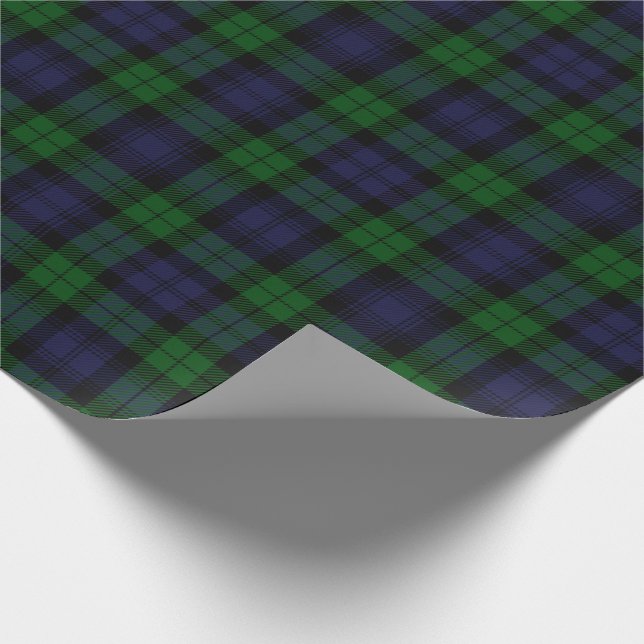 Papel De Presente Black Watch Tartan Xadrez Scottish Xadrez Patterno (Ponta)
