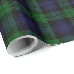 Papel De Presente Black Watch Tartan Xadrez Scottish Xadrez Patterno