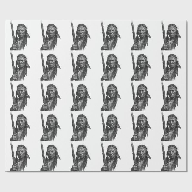 Papel De Presente Black & White Geronimo (Aberto)
