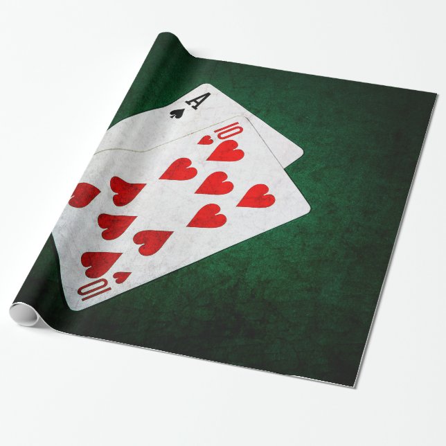 Papel De Presente Blackjack 21 ponto - Ace, Dez (Desenrolado)