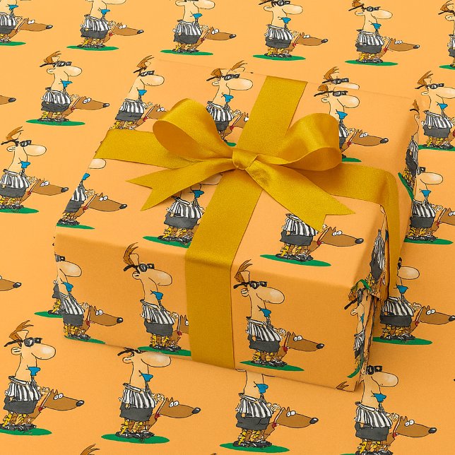 Papel De Presente Blind Referee with Guide Dog Sports Humor (Criador carregado)