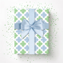 Papel De Presente Block Diamond Clover in Slate and Green