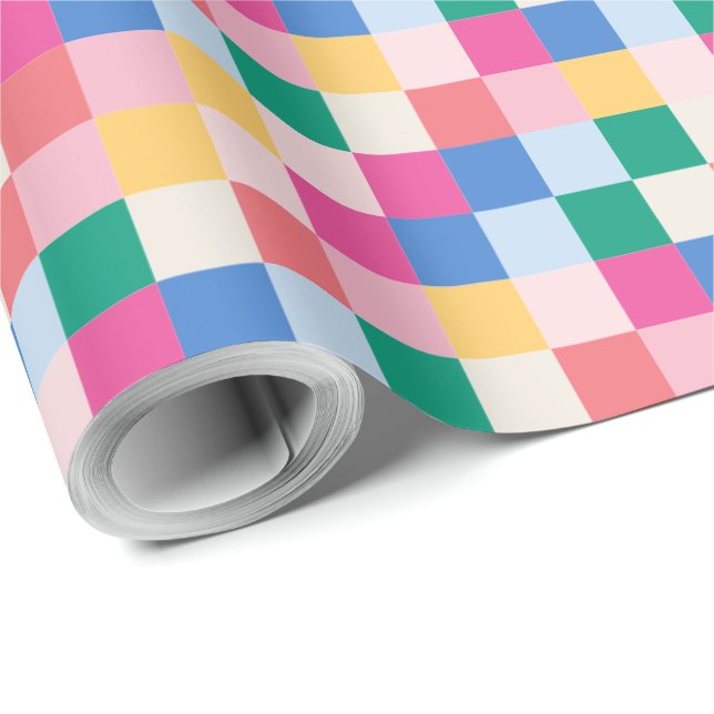 Papel De Presente Blocos Multicolores Reproduzíveis (Ponta do rolo)