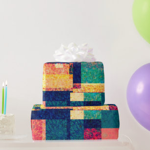 Papel De Presente Blocos Prismáticos – Geométrico Abstrato Moderno