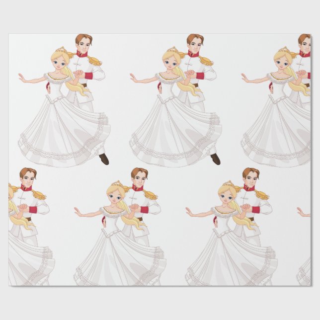 Papel De Presente Blonde Princess and Charming Prince Fairytale (Aberto)