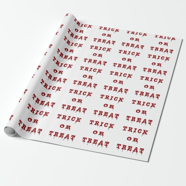 Papel De Presente Bloody - Letra Trick ou Treine (Desenrolado)