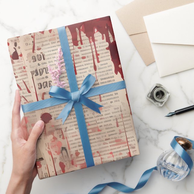 Papel De Presente Bloody Newspaper Print (Presentear)