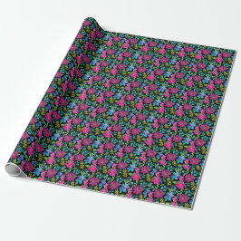 Papel De Presente Blooming flower garden chic floral foliage