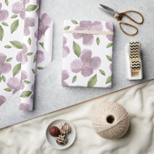 Papel De Presente Blooms Roxos