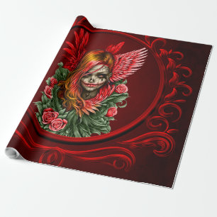 Papel De Presente Blossom Gótico, o anjo das rosas.