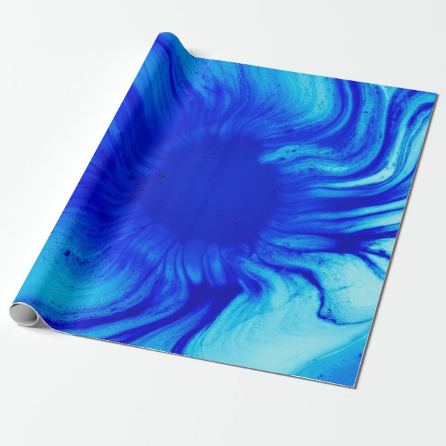 Papel De Presente Blue and teal abstract painting (Desenrolado)