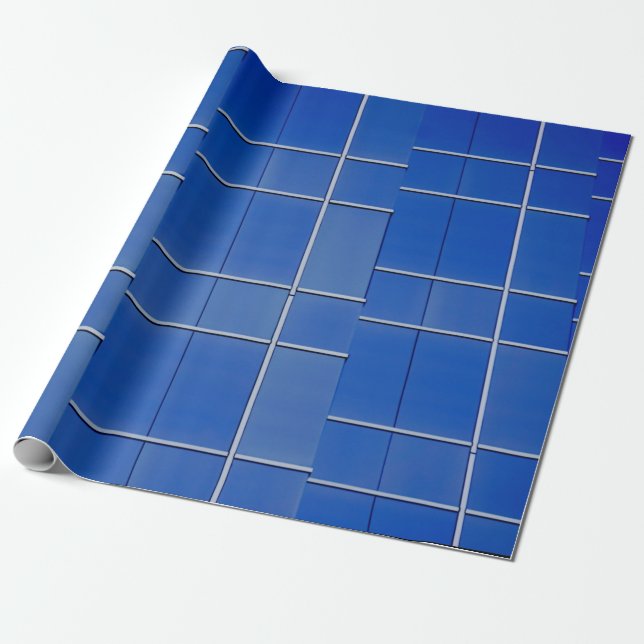 Papel De Presente Blue and white glass windows (Desenrolado)