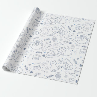 Papel De Presente Blue and White Minimal Artisan Hobbies