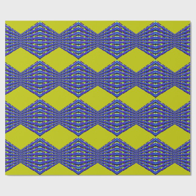 Papel De Presente blue and yellow pattern design (Aberto)